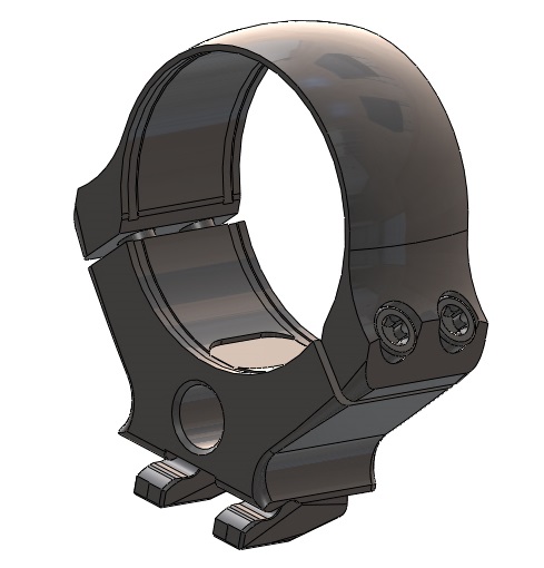 Hakenfuß mit Ring Contra brüniert