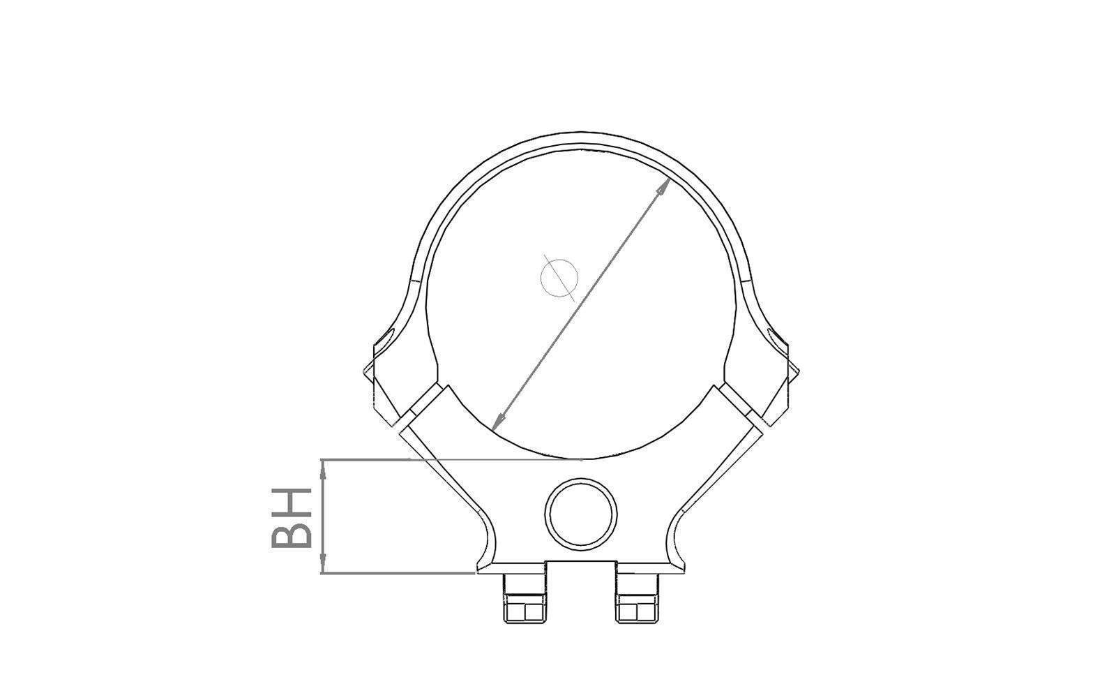 Hakenfuß mit Ring Contra brüniert
