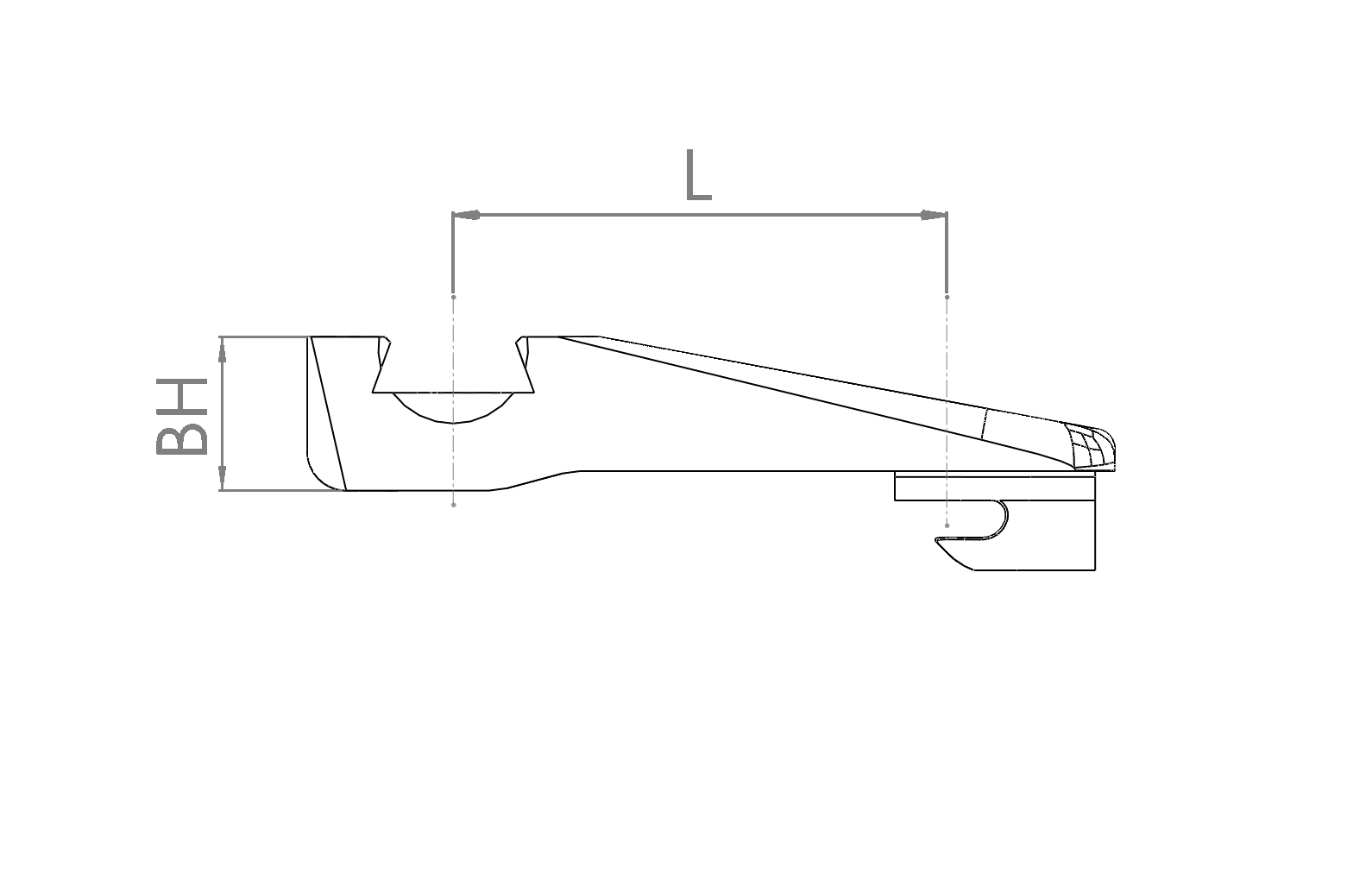 Verlängerter Schlösschenfuß für Contra brüniert