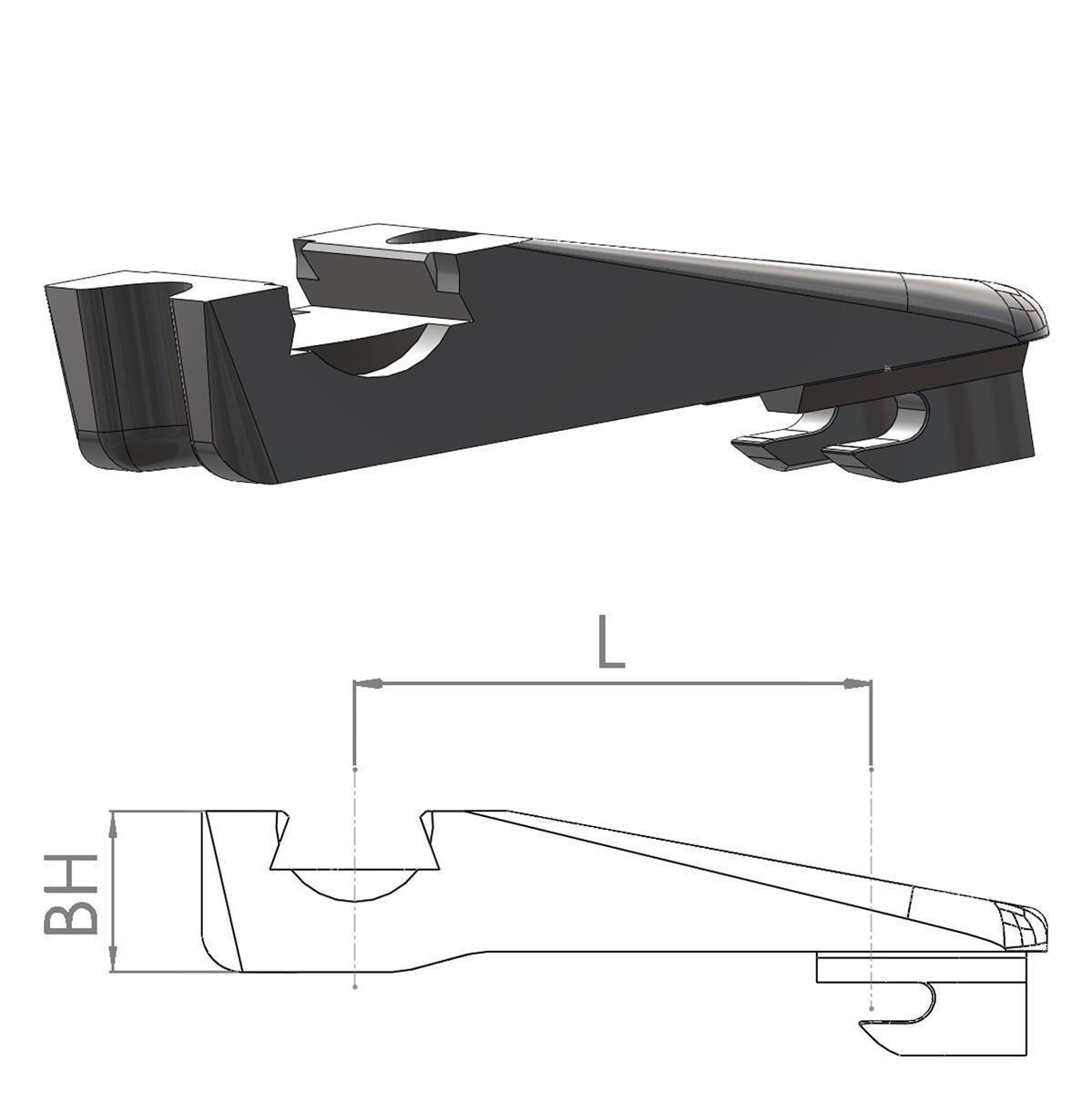 Verlängerter Schlösschenfuß für Contra brüniert