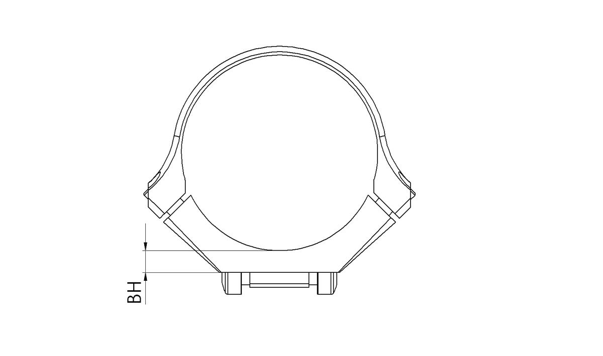 Klemmring mit Support für Classic und Contra brüniert 3.50 mm_Ø 1"/26 mm