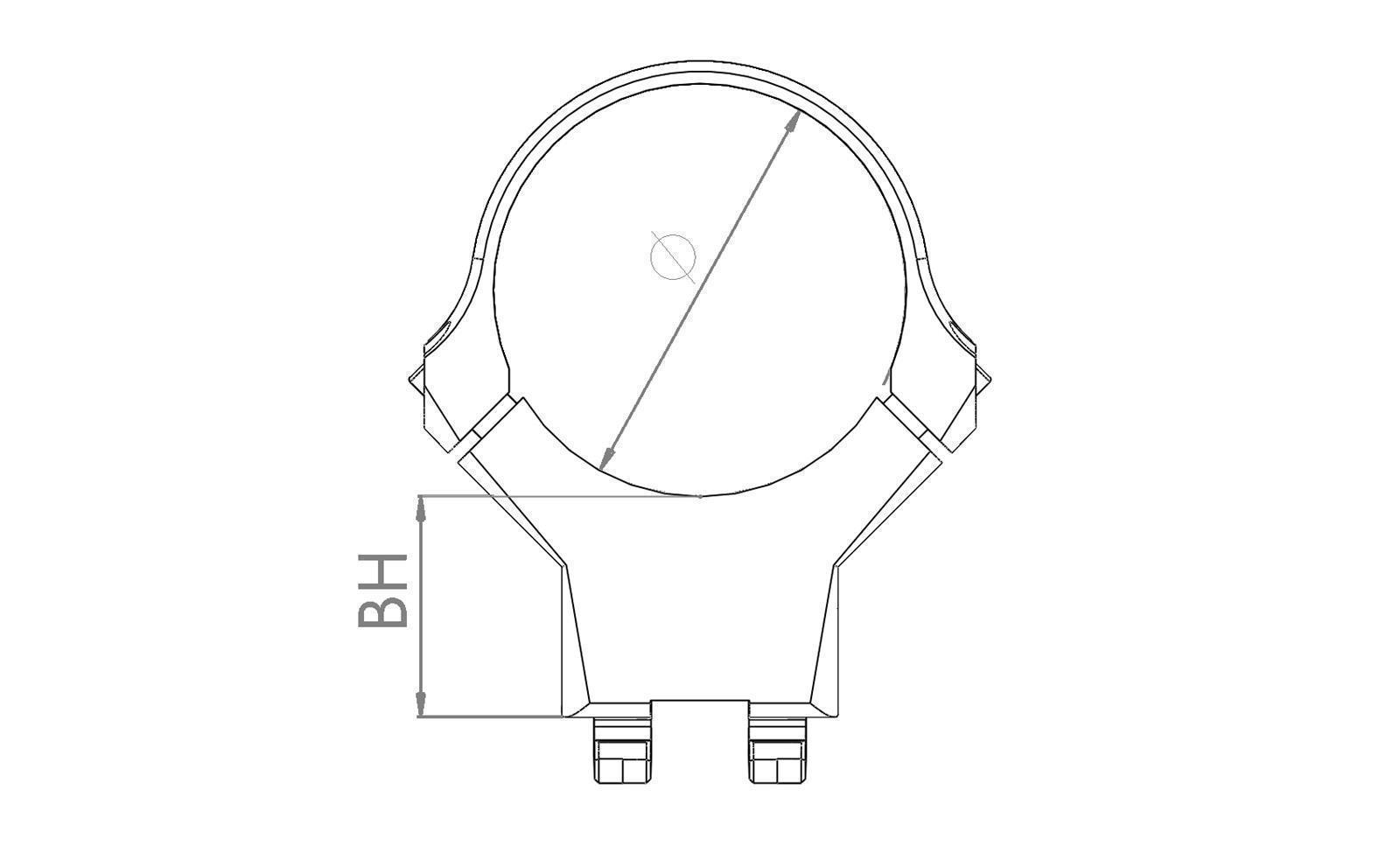Hackenfuß mit Ring für Classic & Contra brüniert