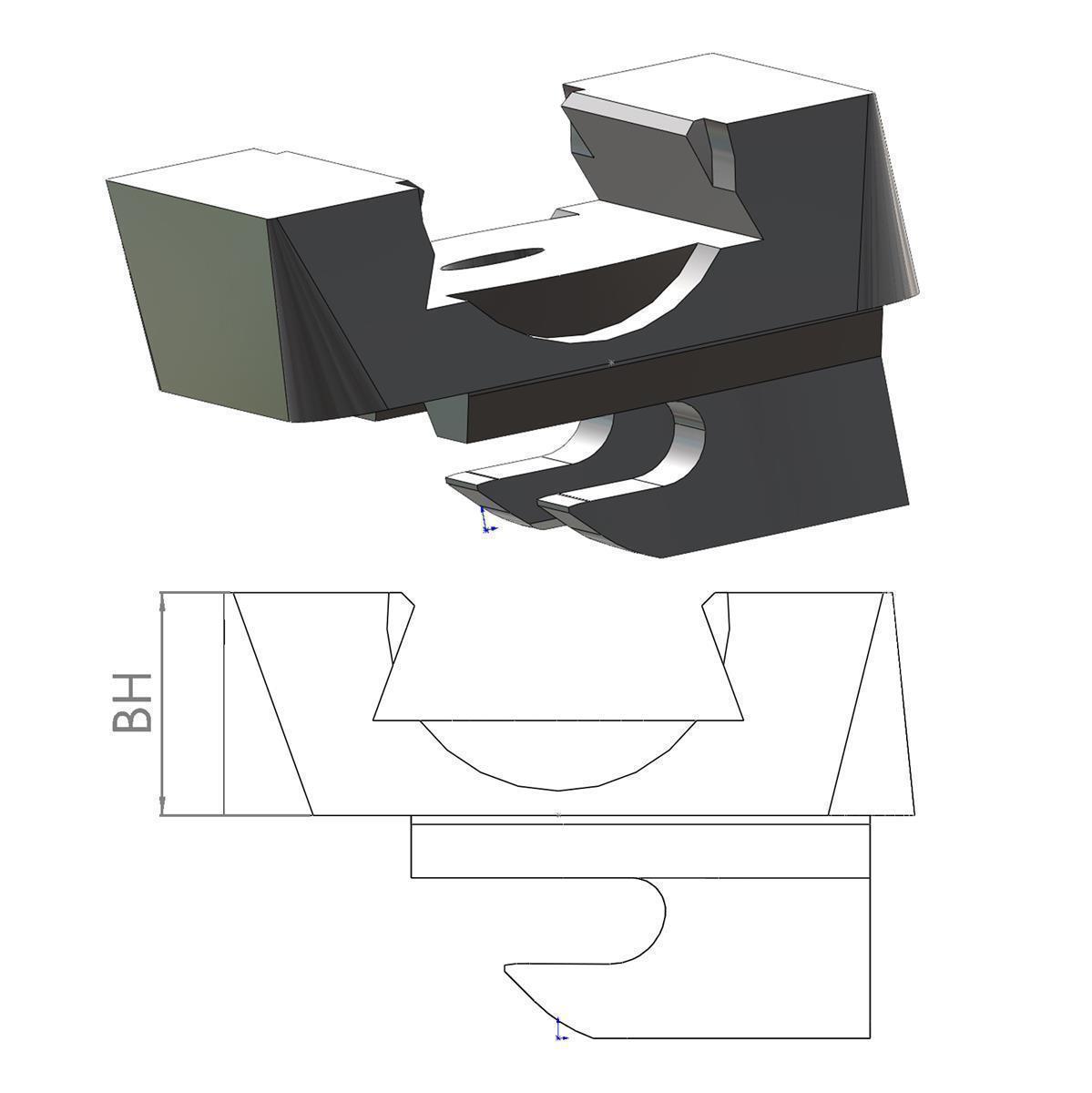 Schlösschenfuß für Classic o. Contra brüniert